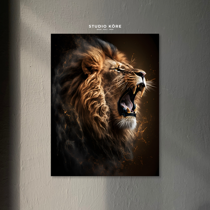 Cuadro León Rugiente Decorativo Premium