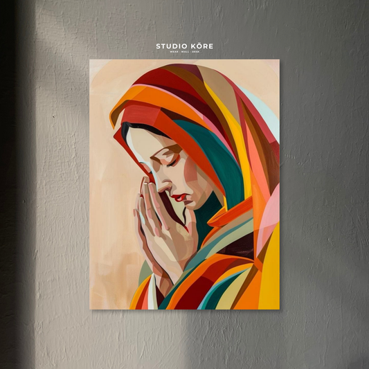 Cuadro María en Oración Decorativo Premium