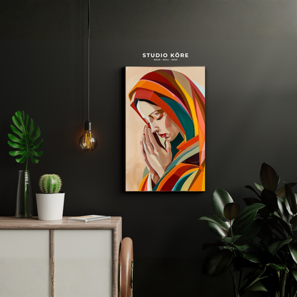 Cuadro María en Oración Decorativo Premium