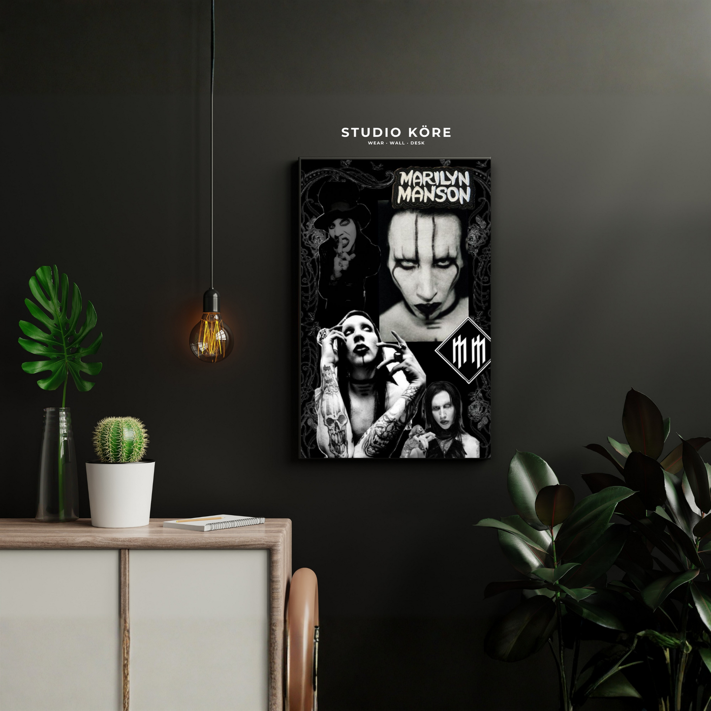 Cuadro Marilyn Manson Gothic Collage Decorativo Premium