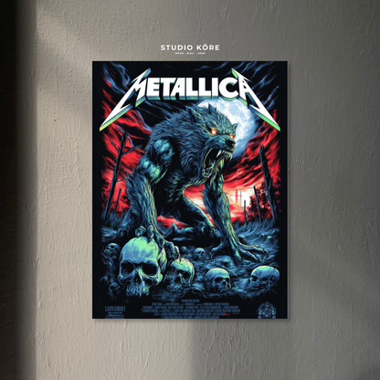 Cuadro Metallica Wolf of the Night Decorativo Premium