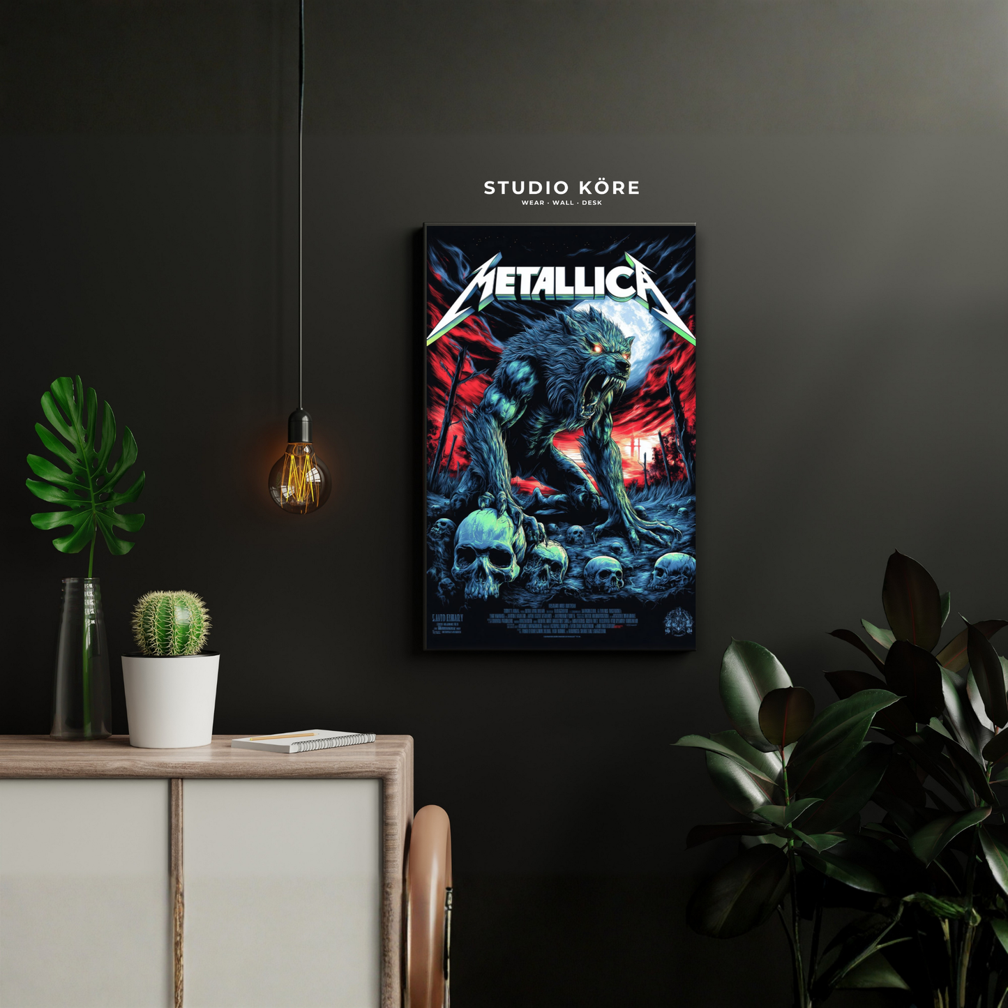 Cuadro Metallica Wolf of the Night Decorativo Premium