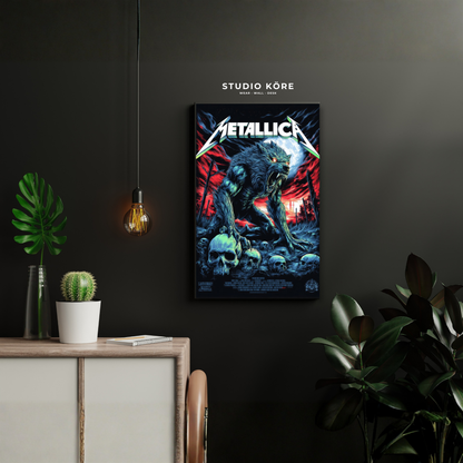 Cuadro Metallica Wolf of the Night Decorativo Premium