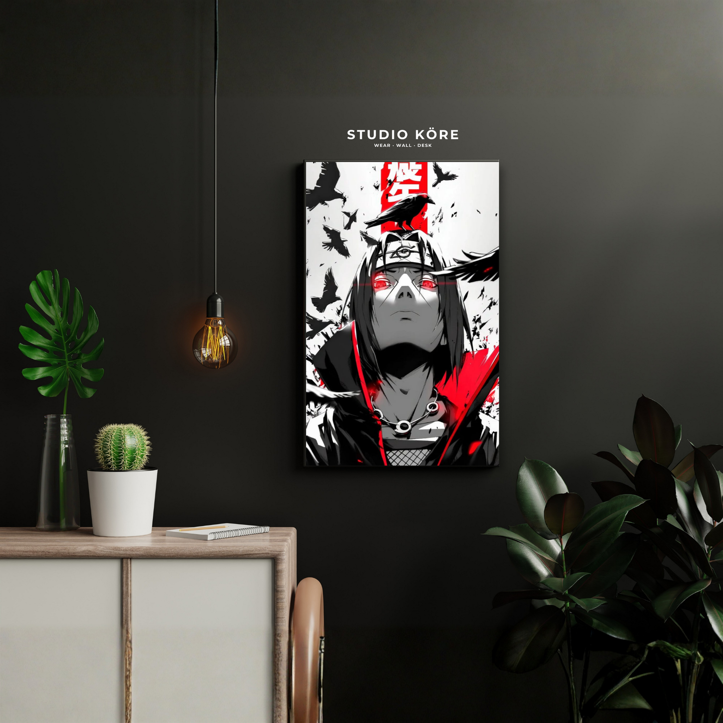 Cuadro Naruto Itachi Cuervos de Akatsuki Decorativo Premium