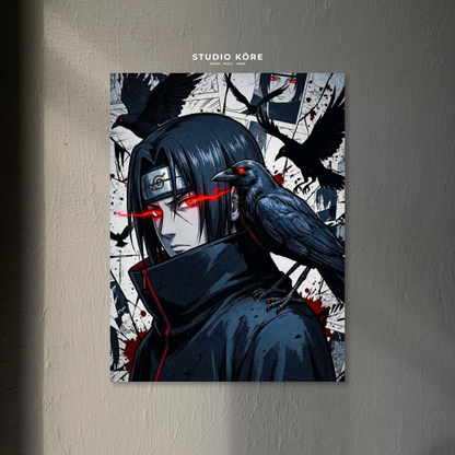 Cuadro Naruto Itachi Mirada Sharingan Decorativo Premium
