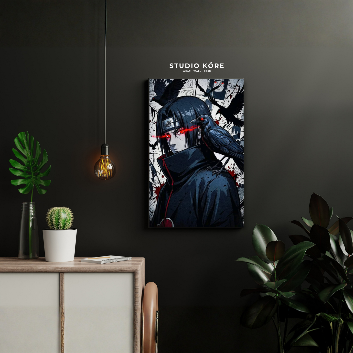 Cuadro Naruto Itachi Mirada Sharingan Decorativo Premium