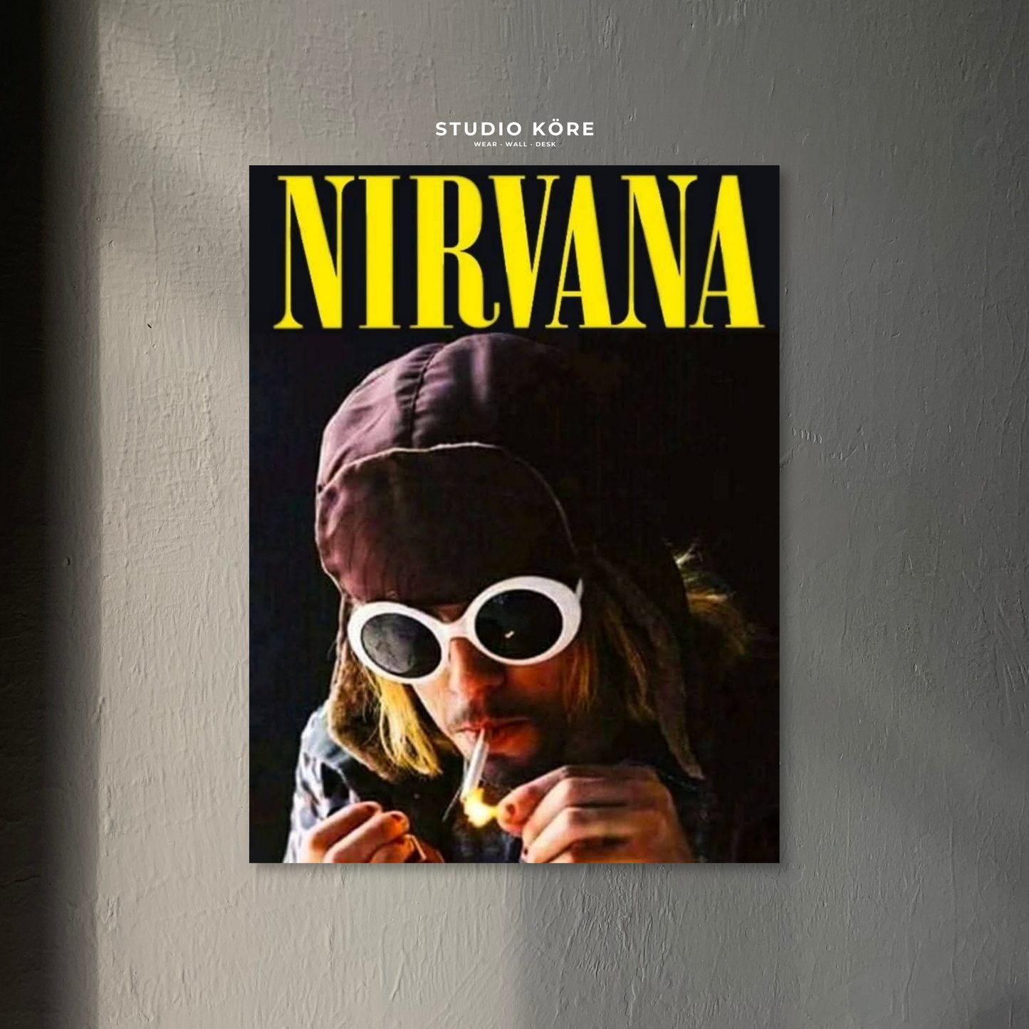 Cuadro Nirvana Kurt Cobain White Shades Decorativo Premium