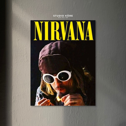 Cuadro Nirvana Kurt Cobain White Shades Decorativo Premium