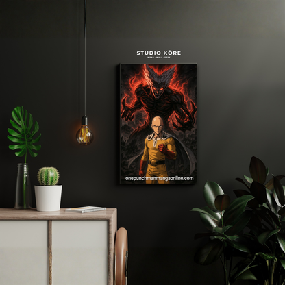 Cuadro One Punch Man Saitama vs Garou Decorativo Premium