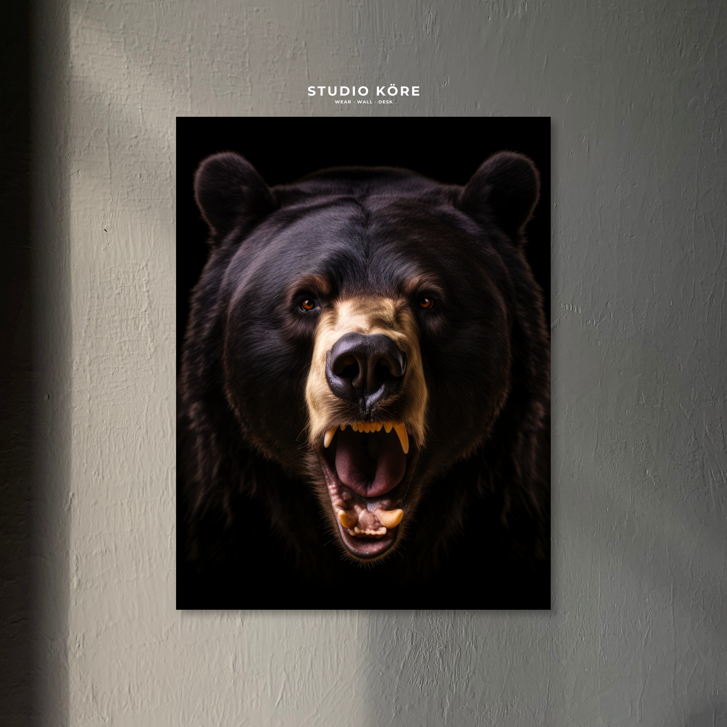 Cuadro Oso Rugiente Decorativo Premium