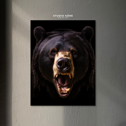 Cuadro Oso Rugiente Decorativo Premium
