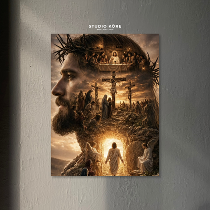 Cuadro Pasión y Resurrección de Cristo Decorativo Premium