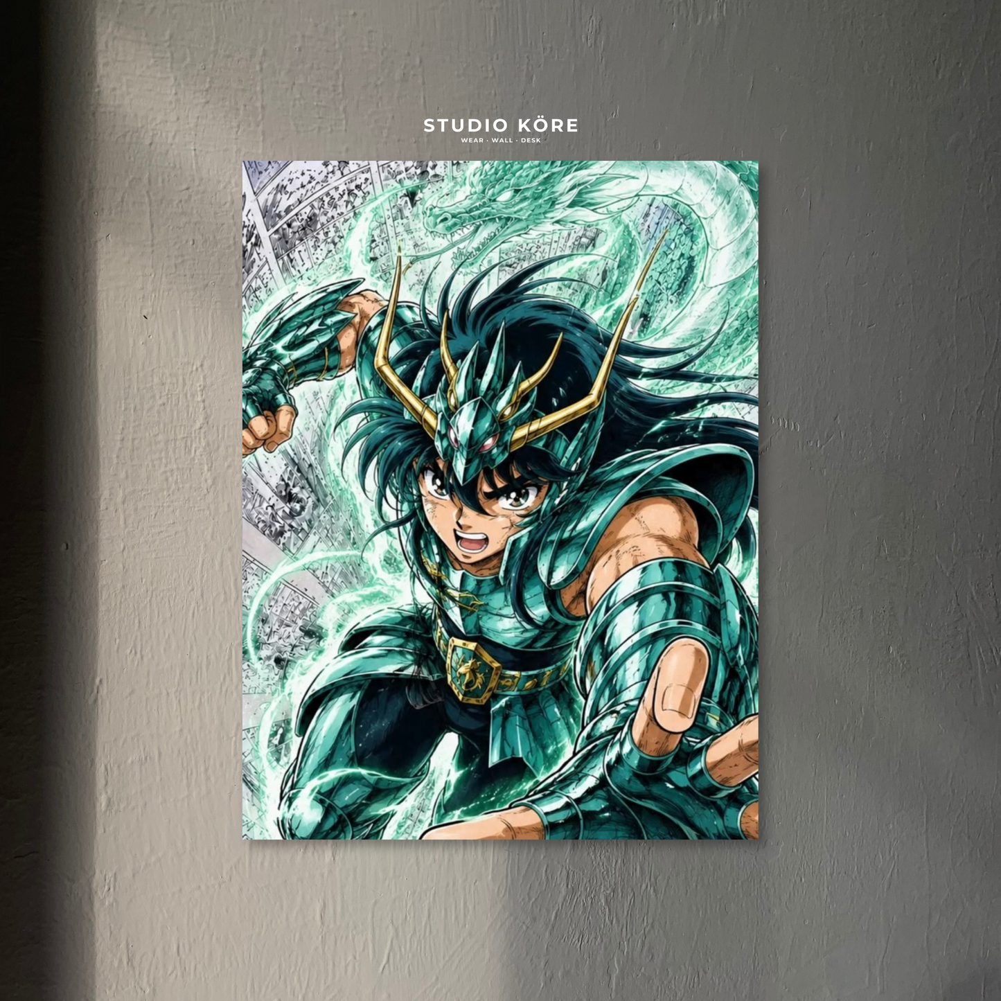 Cuadro Saint Seiya Shiryu Dragón Decorativo Premium
