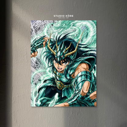 Cuadro Saint Seiya Shiryu Dragón Decorativo Premium