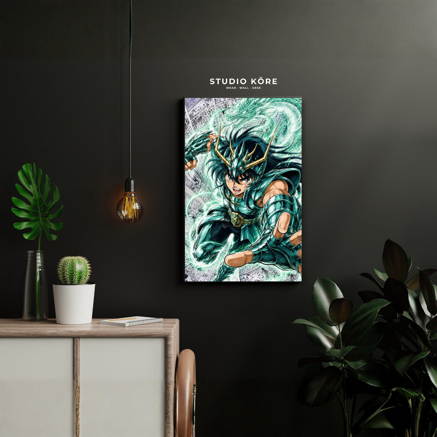 Cuadro Saint Seiya Shiryu Dragón Decorativo Premium