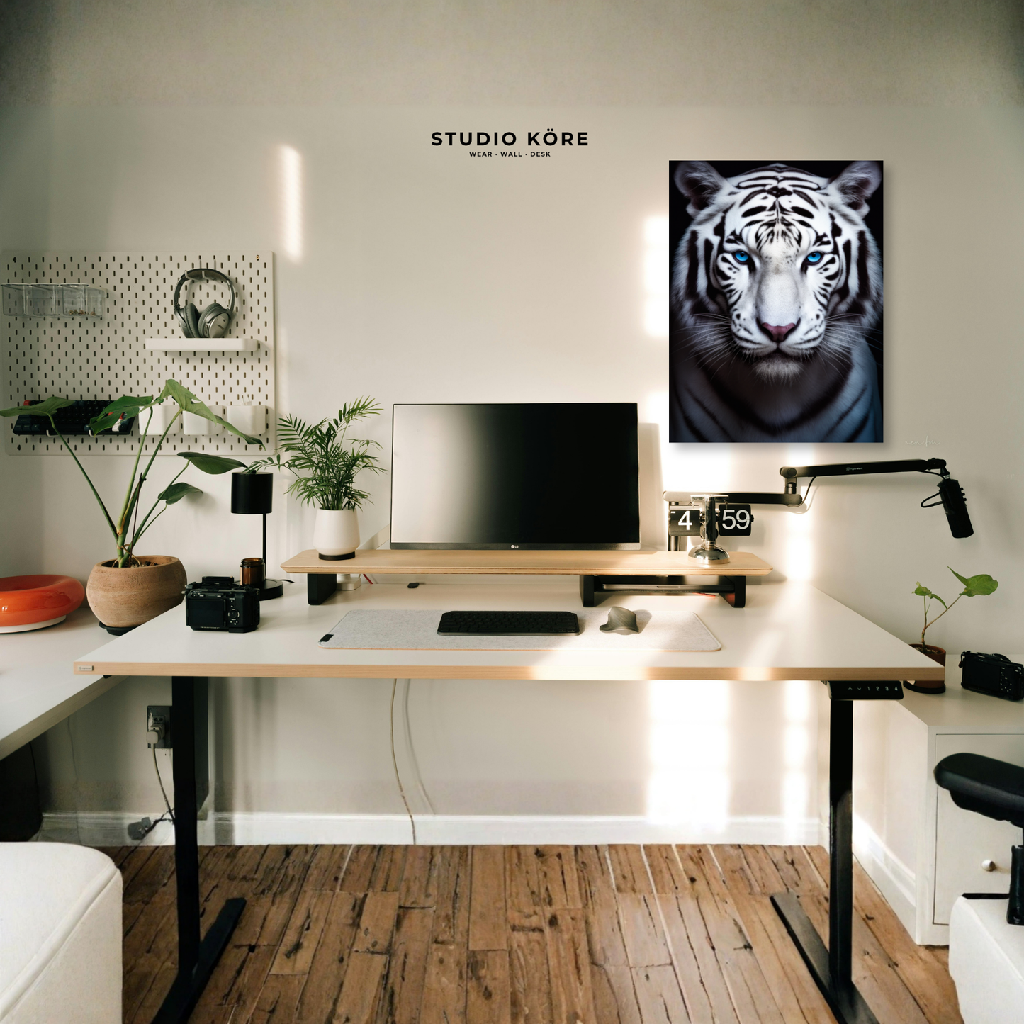Cuadro Tigre Blanco Frontal Decorativo Premium