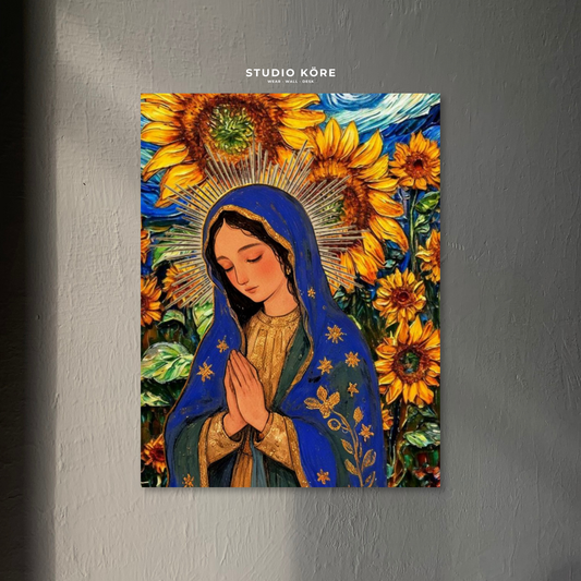 Cuadro Virgen de Guadalupe entre Girasoles Decorativo Premium