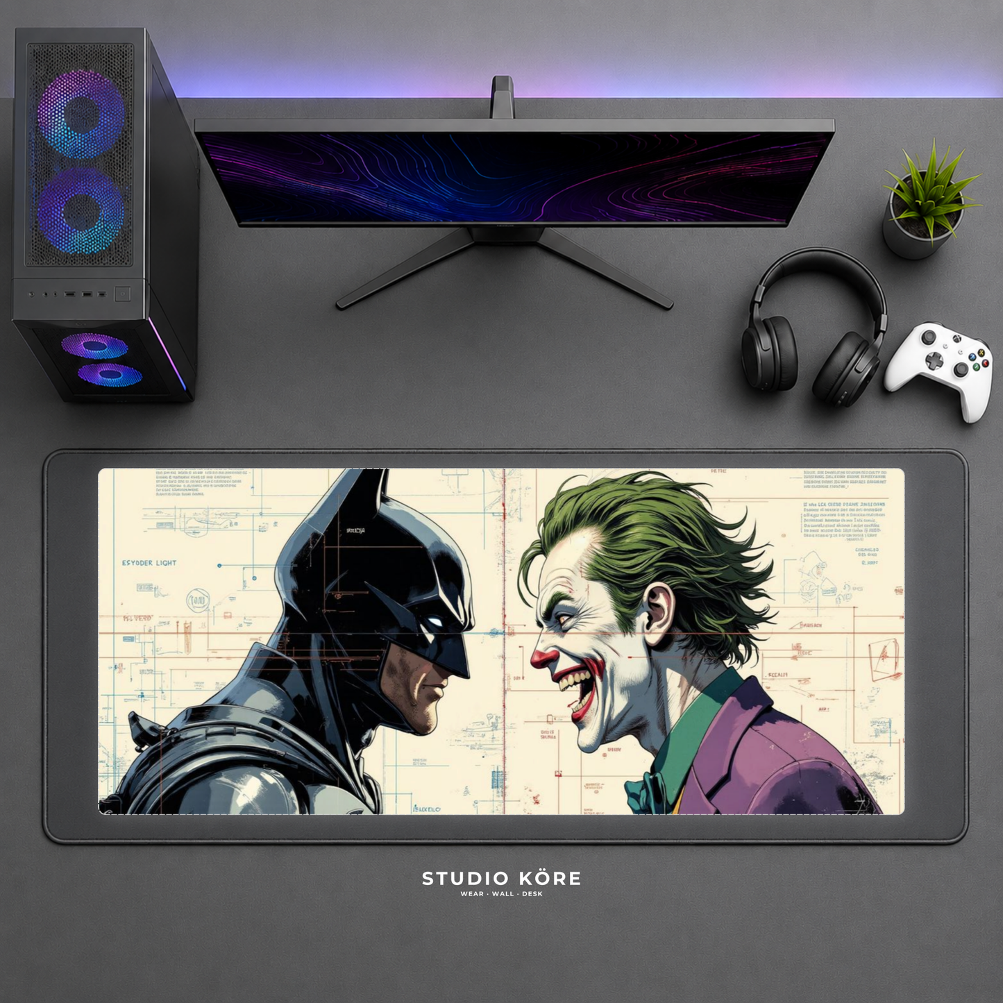 Gamer Pad Mouse XL 60×30 cm – Batman vs Joker