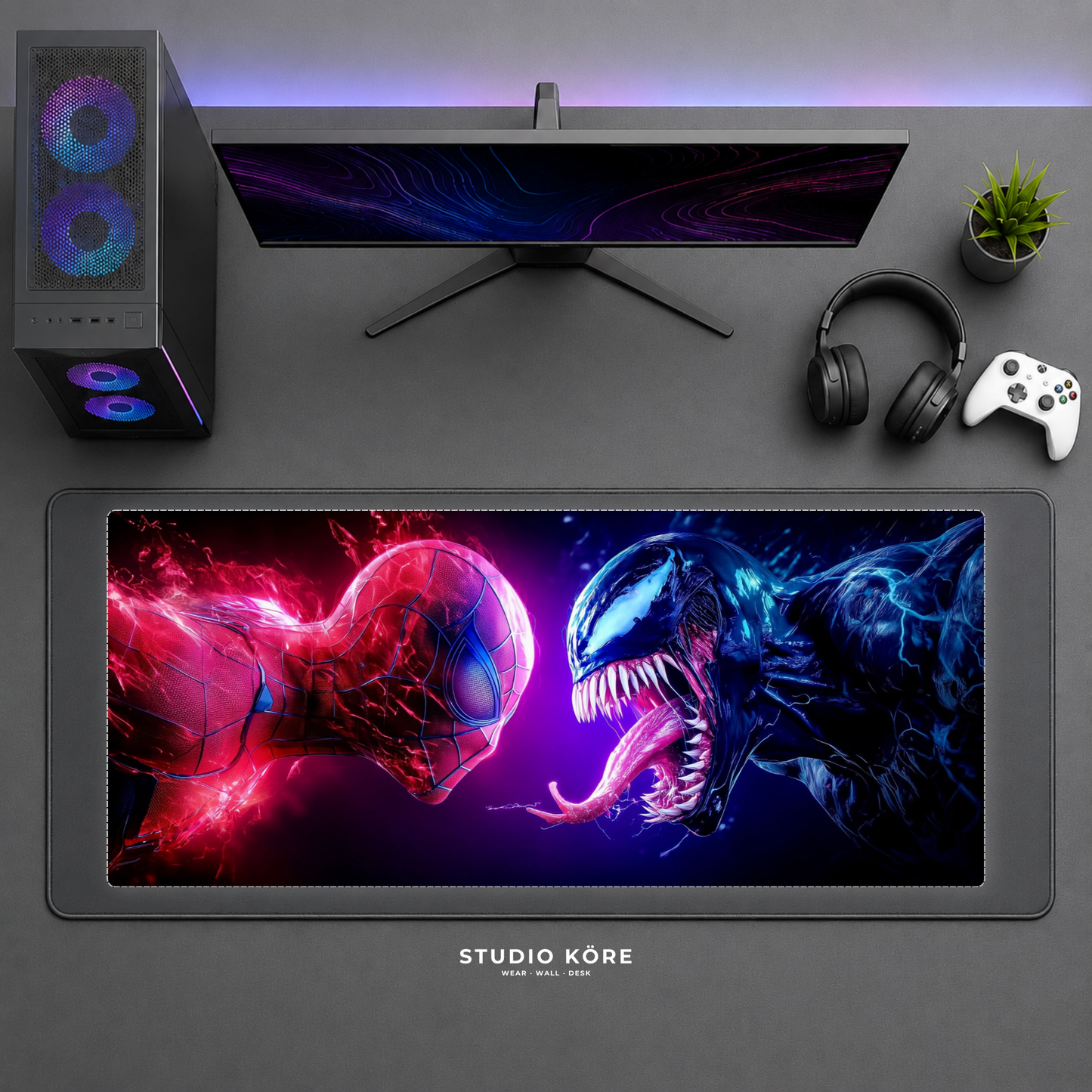 Gamer Pad Mouse XL 60×30 cm – Spiderman vs Venom Vol1