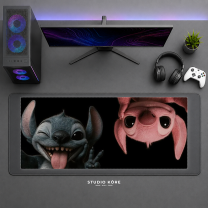 Gamer Pad Mouse XL 60×30 cm – Caos Rosa y Azul