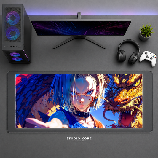 Gamer Pad Mouse XL 60×30 cm – Dragon Ball Androide 18 y Shenron