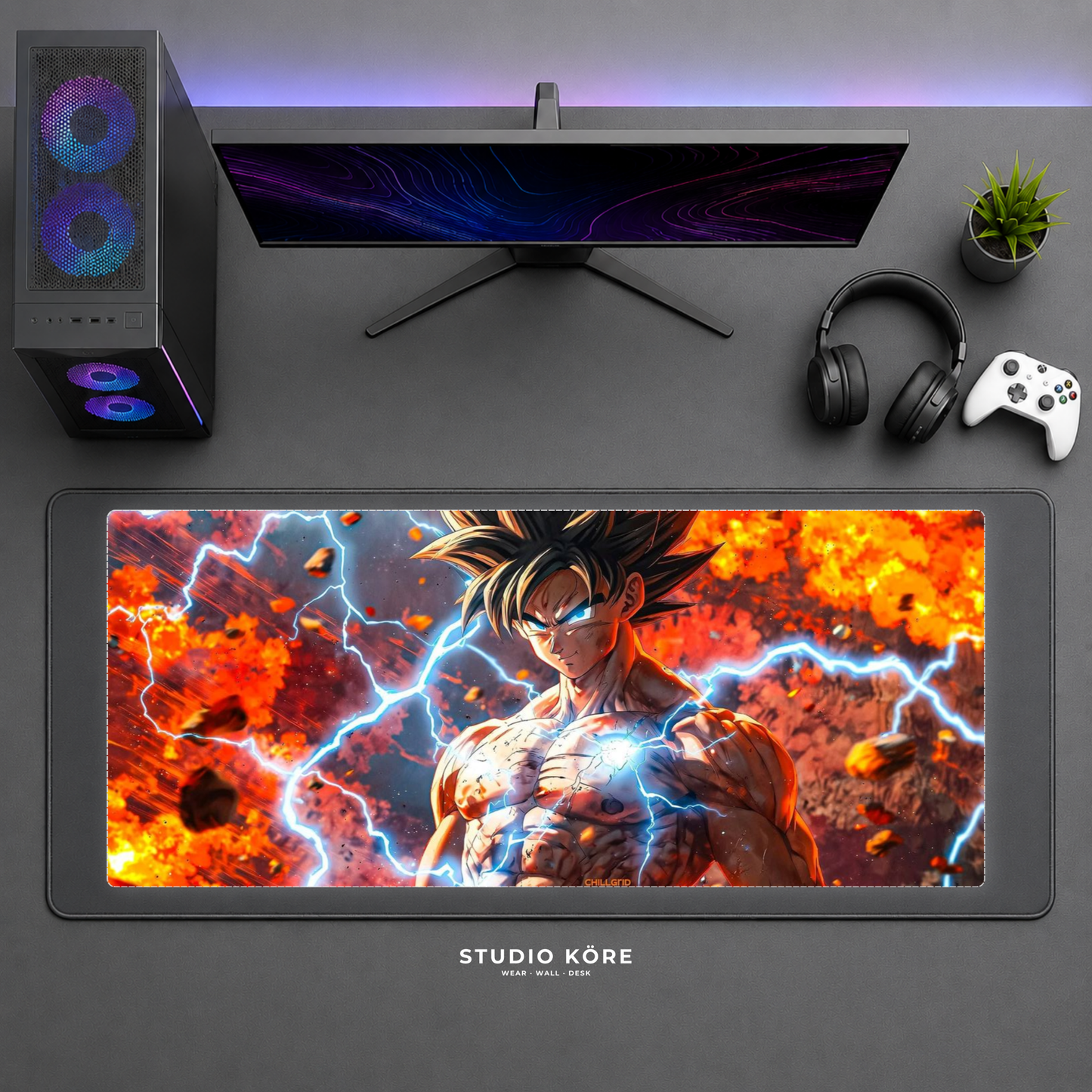 Gamer Pad Mouse XL 60×30 cm – Dragon Ball Goku Ultra Instinto