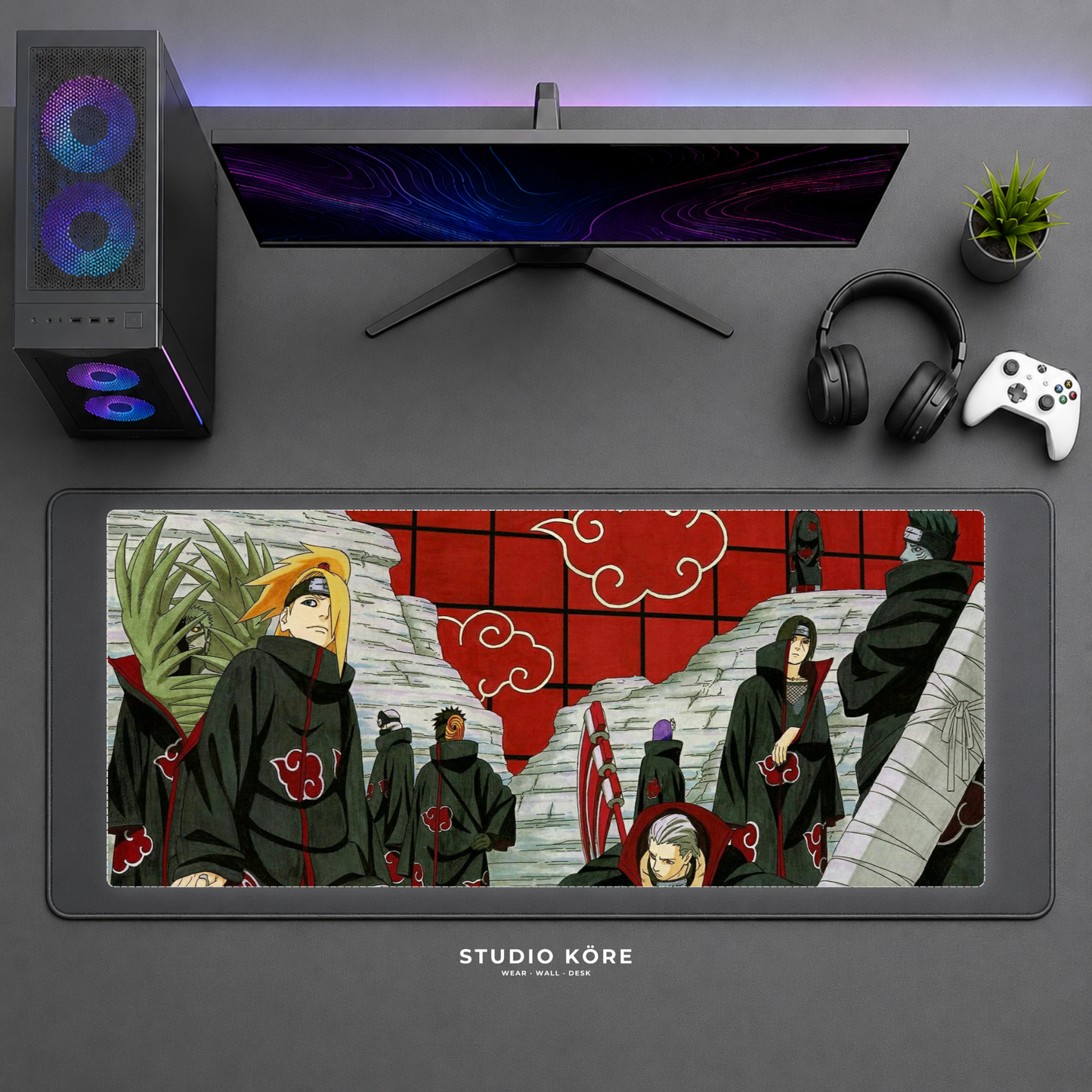 Gamer Pad Mouse XL 60×30 cm – Naruto Akatsuki