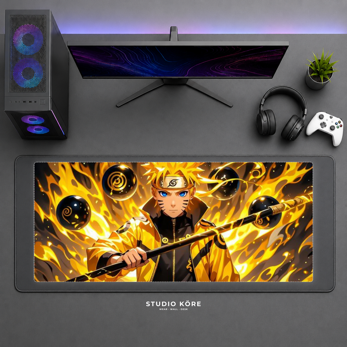 Gamer Pad Mouse XL 60×30 cm – Naruto Modo Kurama