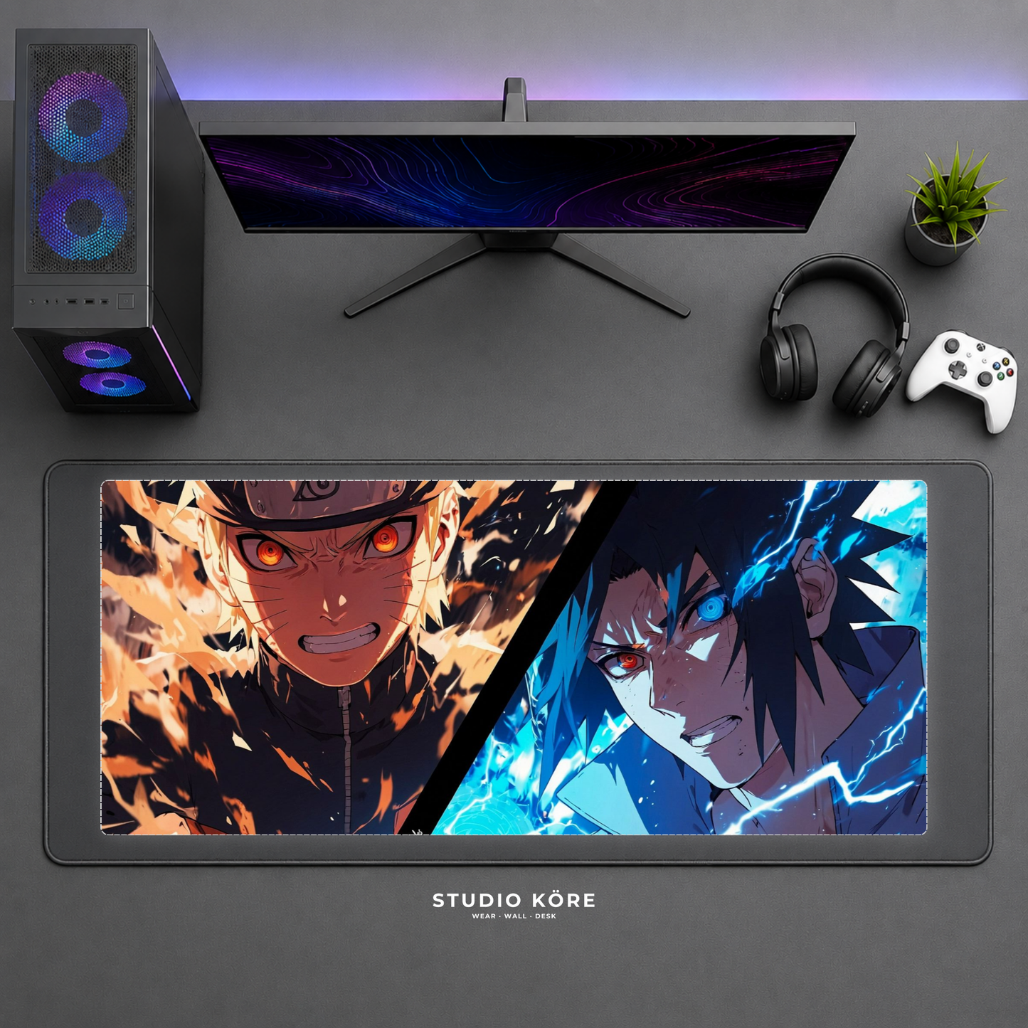 Gamer Pad Mouse XL 60×30 cm – Naruto vs Sasuke