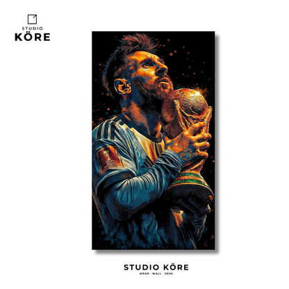 Cuadro Messi Campeón Decorativo Premium