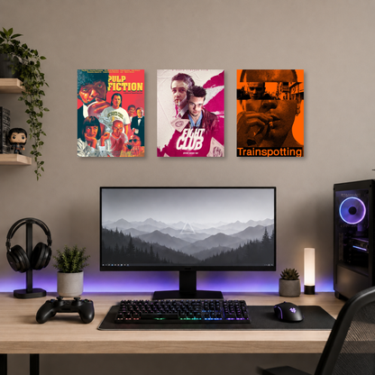 Set de 3 Posters Metalizados 30×20 cm Cult Movies