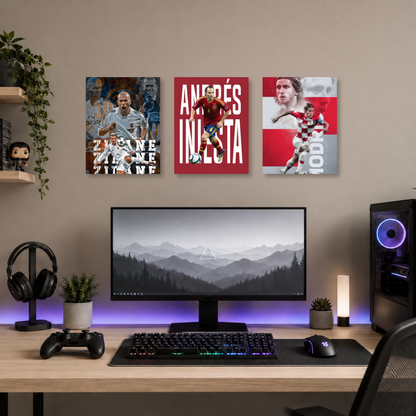 Set de 3 Posters Metalizados 30×20 cm Medio Campo