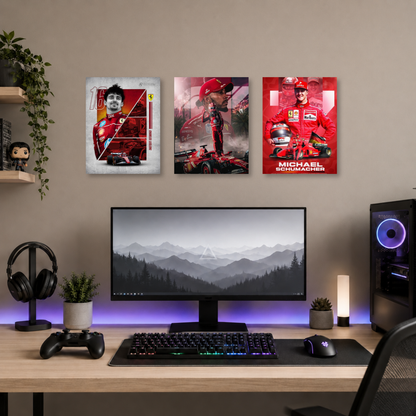 Set de 3 Posters Metalizados 30×20 cm Ferrari F1