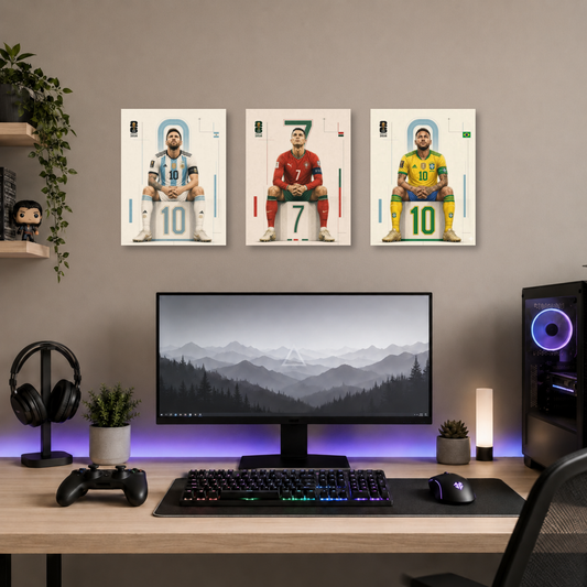 Set de 3 Posters Metalizados 30×20 cm Mejores Mundial