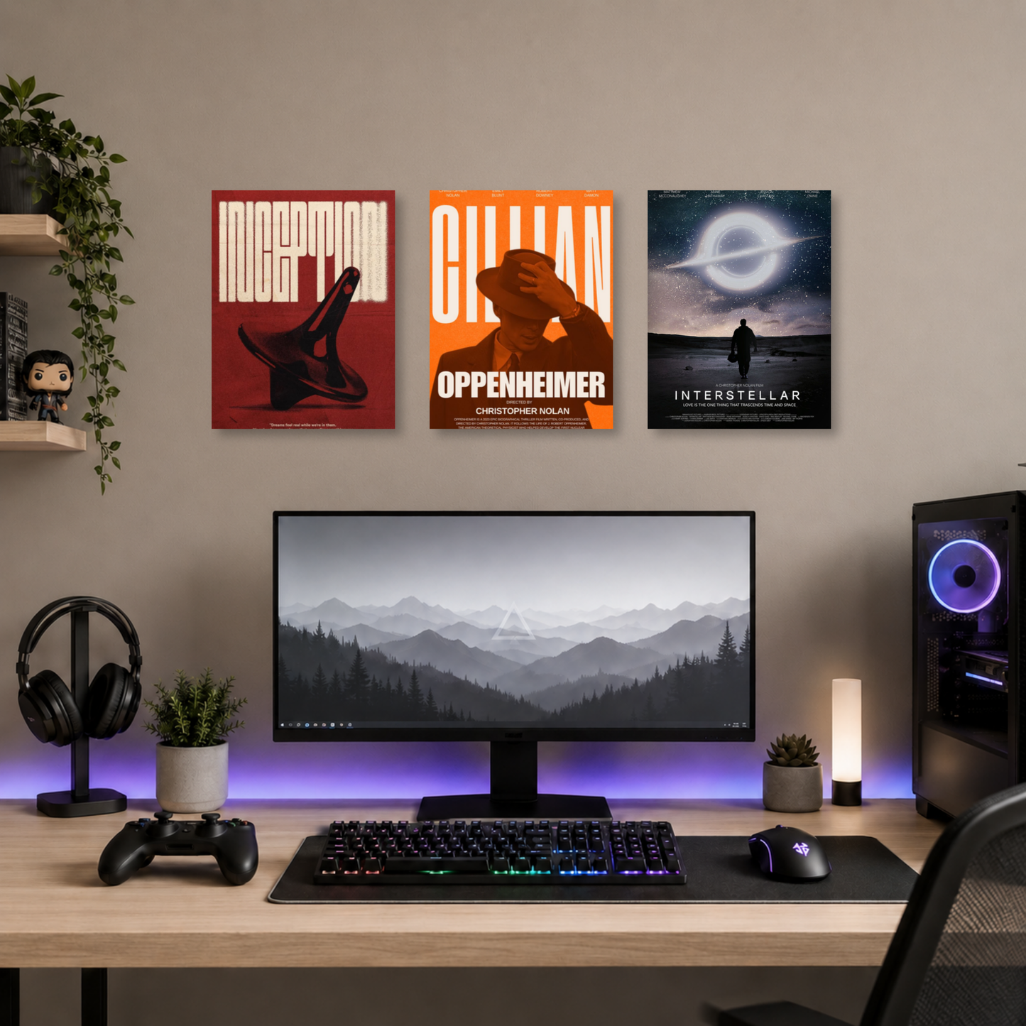 Set de 3 Posters Metalizados 30×20 cm Nolan