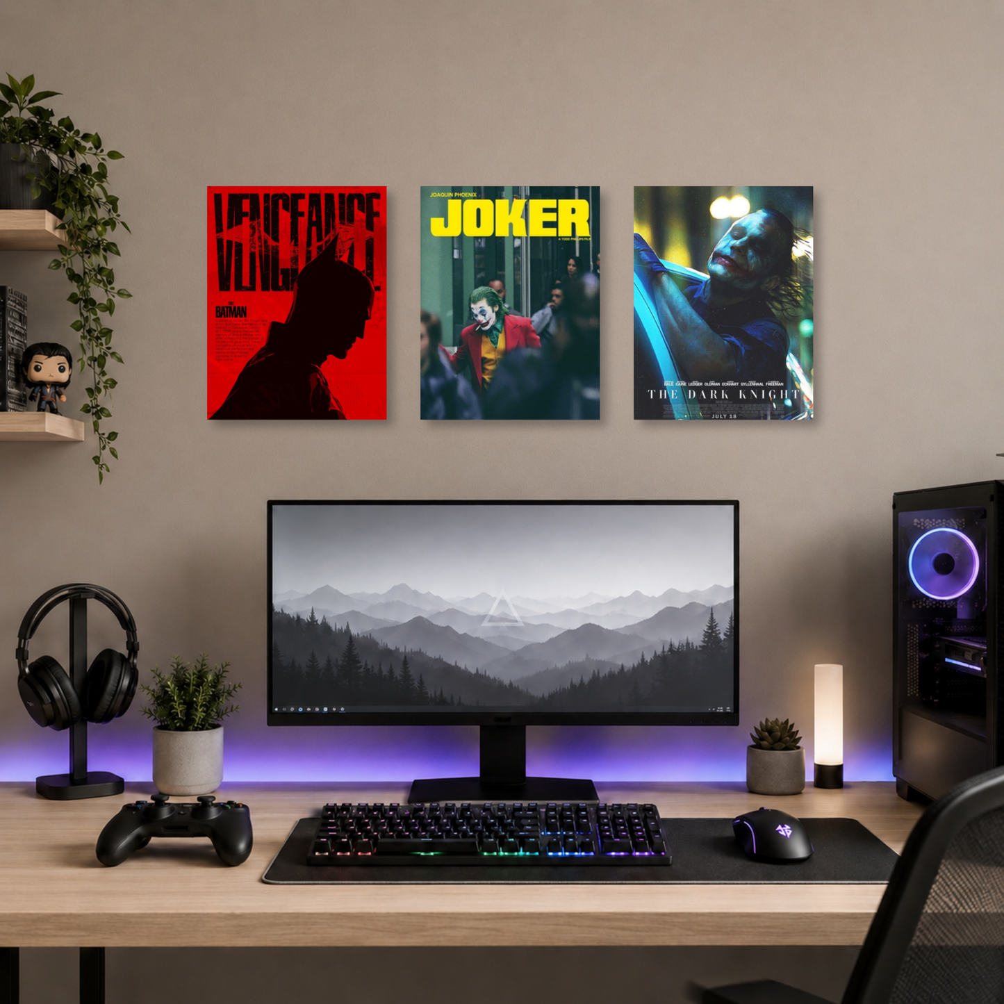 Set de 3 Posters Metalizados 30×20 cm Oscuro Premium