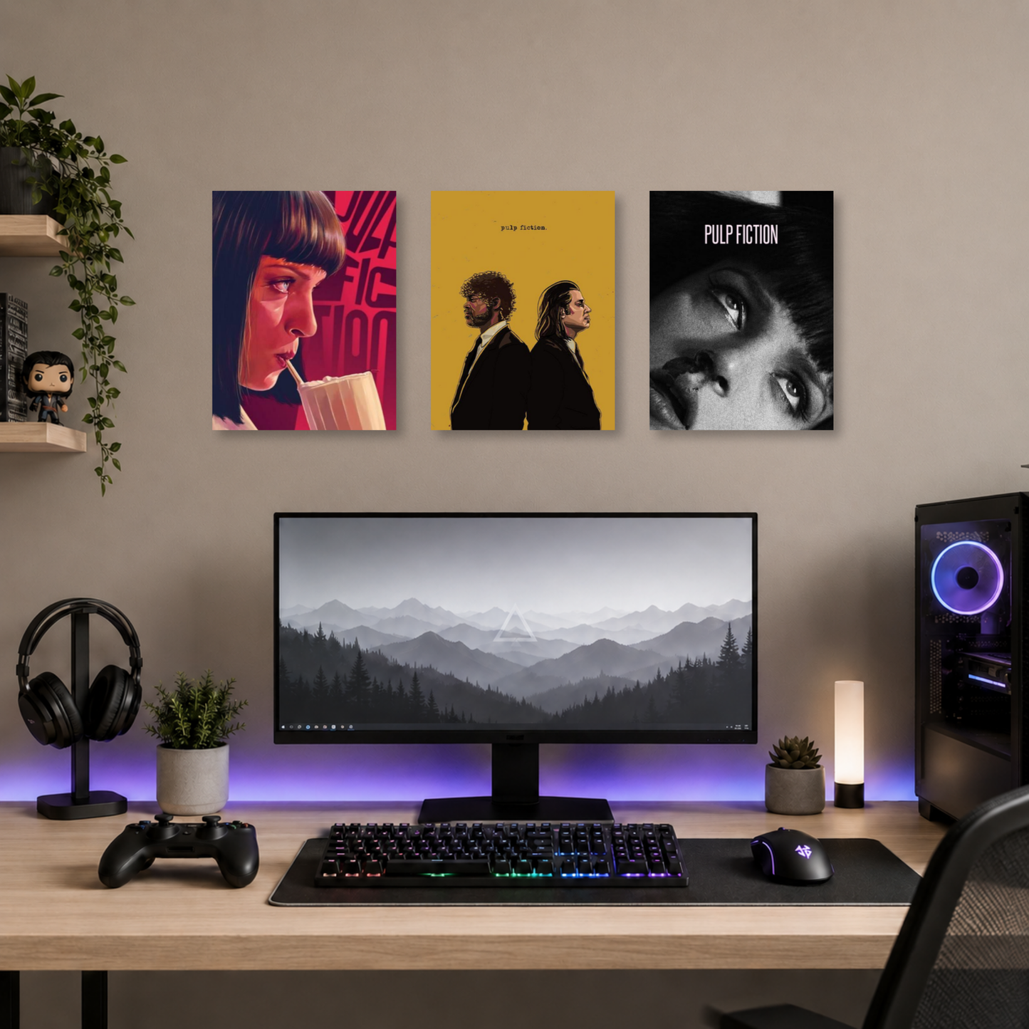Set de 3 Posters Metalizados 30×20 cm Pulp Fiction