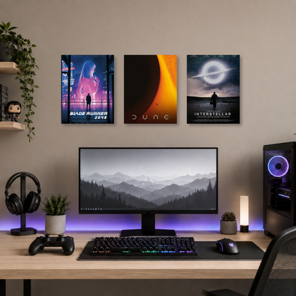 Set de 3 Posters Metalizados 30×20 cm Sci-Fi Épico