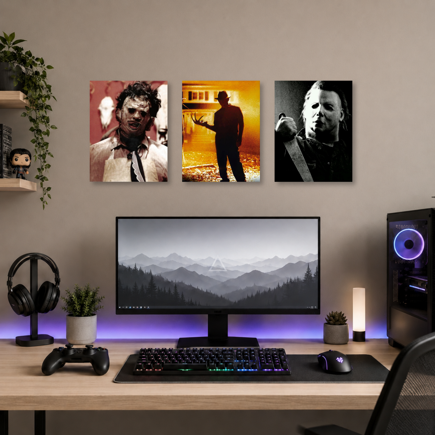 Set de 3 Posters Metalizados 30×20 cm Terror Clásico