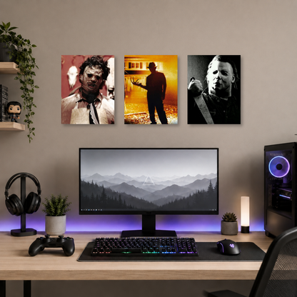 Set de 3 Posters Metalizados 30×20 cm Terror Clásico