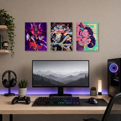 Set de 3 Posters Metalizados 30×20 cm Dandadan