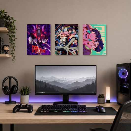 Set de 3 Posters Metalizados 30×20 cm Dandadan