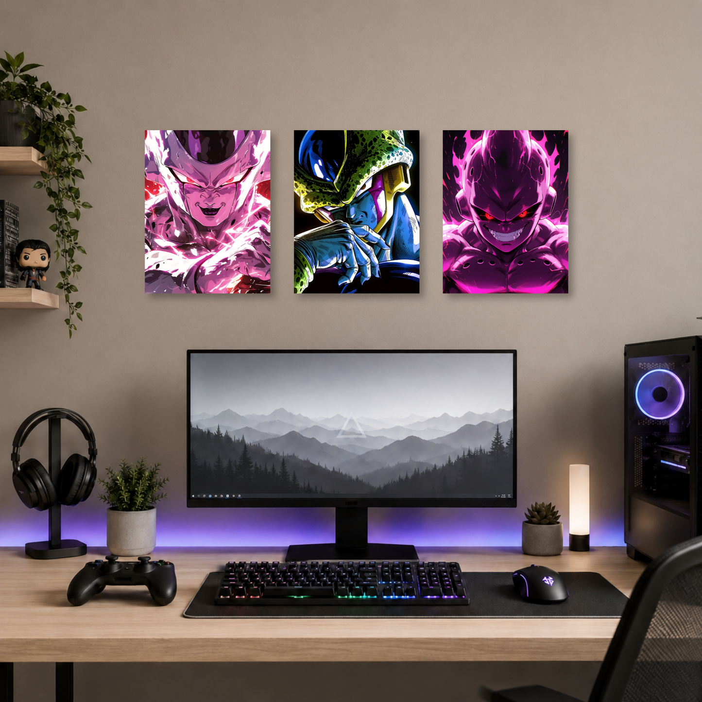 Set de 3 Posters Metalizados 30×20 cm Dragon Ball Villanos