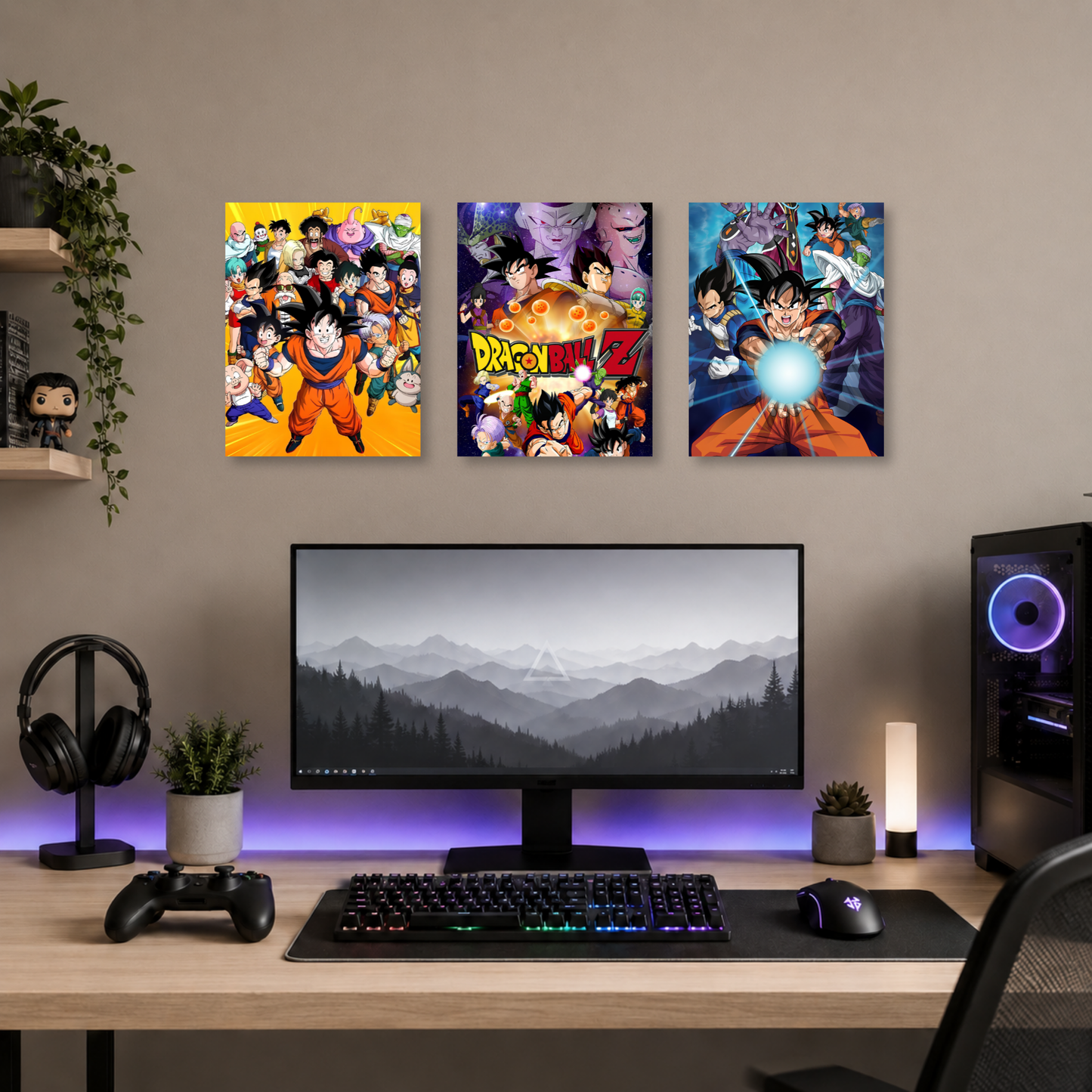 Set de 3 Posters Metalizados 30×20 cm Dragon Ball Z