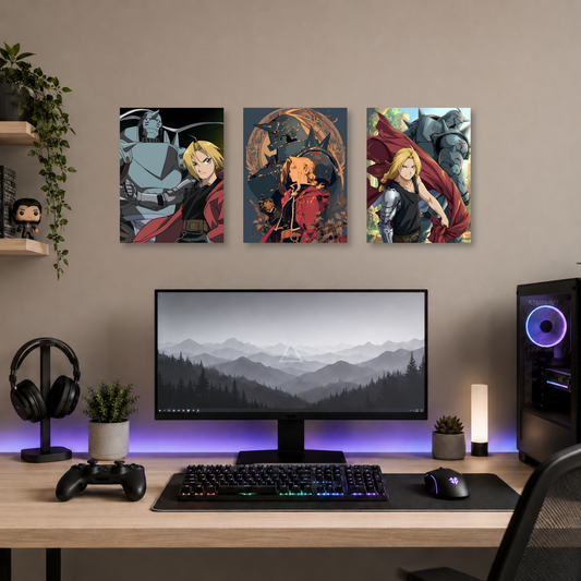 Set de 3 Posters Metalizados 30×20 cm Fullmetal Alchemist