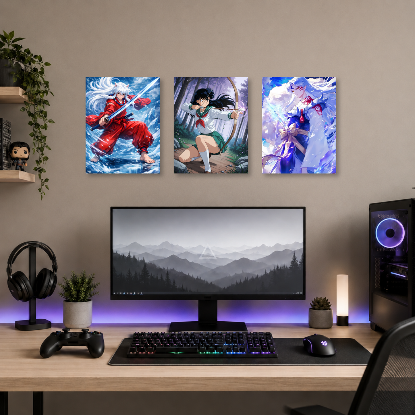 Set de 3 Posters Metalizados 30×20 cm Inuyasha