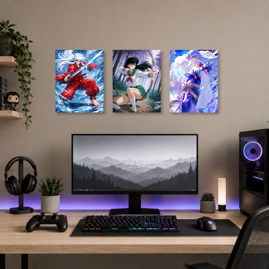 Set de 3 Posters Metalizados 30×20 cm Inuyasha