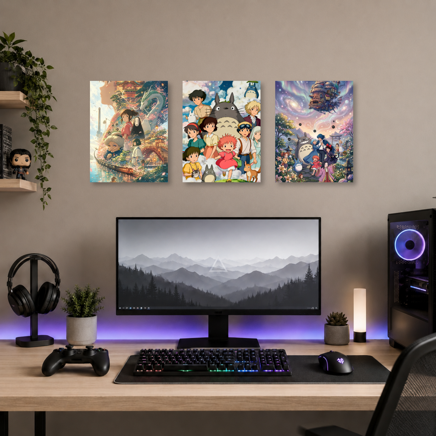Set de 3 Posters Metalizados 30×20 cm Studio Ghibli
