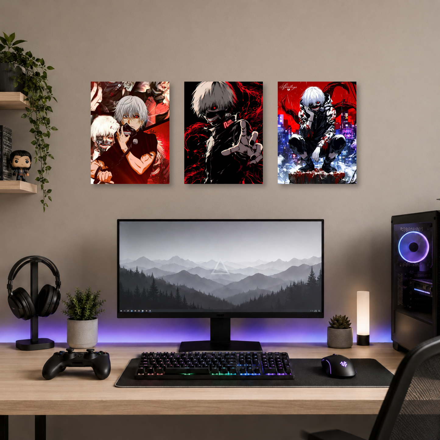 Set de 3 Posters Metalizados 30×20 cm Tokyo Ghoul